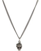 King Baby Studio Small Rivet Skull Pendant With Garnet - Lyst