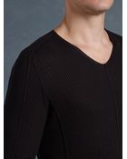 John Varvatos Ribbed V-Neck Sweater - Lyst
