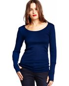 Michael Stars Long Sleeve Thermal Scoop Neck With Thumb Holes - Lyst