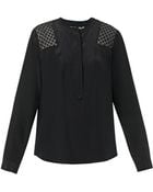 Rebecca Taylor Lace-Panel Silk Blouse - Lyst