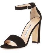 Manolo Blahnik Lauratom Suede Sandal - Lyst