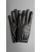 Burberry Leather Touch Screen Gloves - Lyst