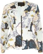 River Island Cream Floral Print Peplum Jacket - Lyst