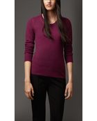 Burberry Crew Neck Cashmere Sweater - Lyst