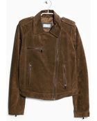 Mango Peccary Biker Jacket - Lyst