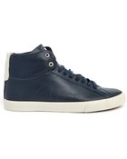 Veja Esplar Hi Navy Leather Sneakers - Lyst