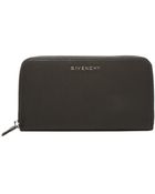 Givenchy Black Leather 'Pandora' Zip Around Closure Continental Wallet - Lyst