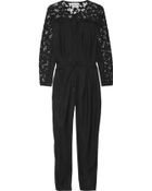 Sea Lace-Trimmed Silk-Twill Jumpsuit - Lyst