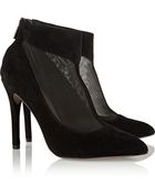 Pour La Victoire Zabel Mesh-Paneled Suede Ankle Boots - Lyst