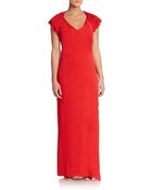 Valentino Ruffled-Back Silk Gown - Lyst