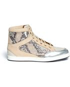 Jimmy Choo 'Tokyo' Holograph Python Print Leather Sneakers - Lyst