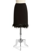 DKNY Feather Accented Pencil Skirt - Lyst