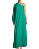 Halston Heritage One-Shoulder Accordion-Pleated Draped Gown - Lyst