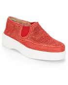Robert Clergerie Pelizo Raffia Platform Slip-Ons - Lyst