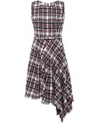 Oscar de la Renta Asymmetric-Hem Tweed Dress - Lyst