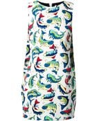 Kenzo Fish Print Shift Dress - Lyst