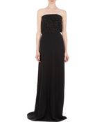 Saint Laurent Beaded Strapless Gown - Lyst