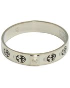 Alexander McQueen White And Black Enamel Skull Bangle - Lyst
