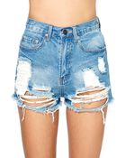 Nasty Gal Summer Sky Cutoff Shorts - Lyst