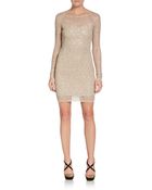 Halston Heritage Sequined Knit Dress - Lyst