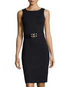 St. John Belted Knit Tank Dress - Lyst