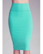 Bebe Solid Midi Skirt - Lyst