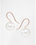 Asos Faux Pearl Through Earrings - Lyst