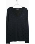 Mango Polka-Dot Alpaca-Blend Sweater - Lyst