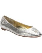 Alexander McQueen Metallic Gold Crinkled Leather Sequined Skull Ballet Flats - Lyst