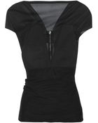 Rick Owens Crepe And Mesh Top - Lyst