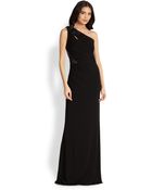 David Meister Embellished Oneshoulder Gown - Lyst