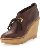 Andrew Stevens Platform Wedge Ankle Boots Brown - Lyst
