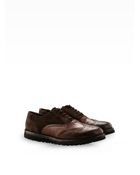Emporio Armani Calfskin Brogue With High Rubber Sole - Lyst