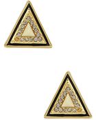 House of Harlow Pave Triangle Earrings - Lyst