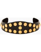 Valentino Black Leather and Gold Studded Crown Hair Band - Lyst
