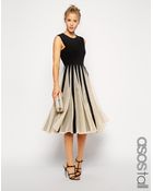 Asos Tall Mesh Insert Fit And Flare Midi Dress - Lyst