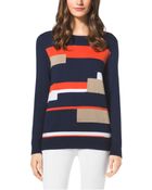 Michael Kors Patterned Cotton-Blend Sweater - Lyst