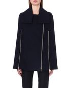 Stella McCartney Zip-detail Wool-blend Cape Coat - Lyst