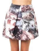 Carven Wave-Print Pleated Skirt - Lyst
