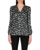 Tory Burch Caralyn Shimmering Floral Silk-blend Shirt - Lyst