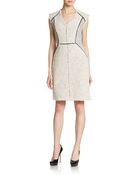 Rebecca Taylor Tweed Zip-Trim Sheath Dress - Lyst