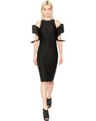 Christopher Kane Cotton Blend Satin Ottoman Dress - Lyst