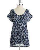 MICHAEL Michael Kors Patterned Cold Shoulder Top - Lyst
