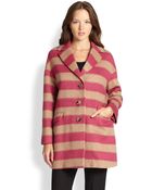 RED Valentino Striped Coat - Lyst