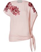 By Malene Birger Sequined Silk Blend Top - Lyst