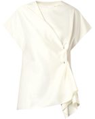 3.1 Phillip Lim Draped-Front Satin Blouse - Lyst