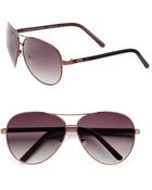Oscar de la Renta Classic Metal Aviator Sunglasses - Lyst