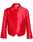 Jil Sander Cropped Satin Jacket - Lyst