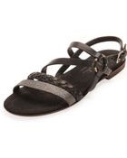 Henry Beguelin Strappy Braided Leather Sandal - Lyst