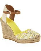 Tory Burch Lucia Lace Wedge Espadrille - Lyst